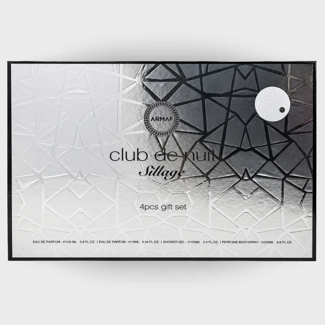 SET CLUB DE NUIT SILLAGE ARMAF EDP 105 ML + MINI EDP 10 ML + GEL SHAMPOO DE BAÑO 100 ML + ROCIO BODY MIST 200 ML
