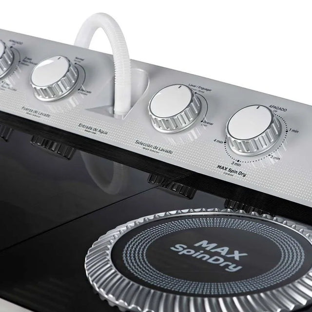 Lavadora Acros Semiautomática de Dos tinas de 15 kg MaxSpin Dry Blanca