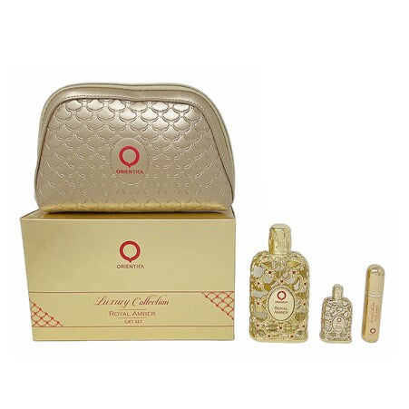 SET ORIENTICA ROYAL AMBER EDP 80 ML + BOTELLA MINI EDP 7.5 ML + MINI RELLENABLE 7.5 ML + BOLSO