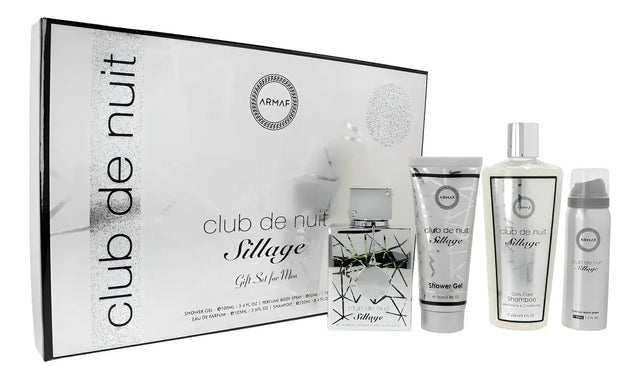 SET ARMAF CLUB DE NUIT SILLAGE 4 PZS EDP 105 ML + BODY MIST 50 ML + GEL DE BAÑO DE 100 ML + SHAMPOO DE BAÑO 250 ML